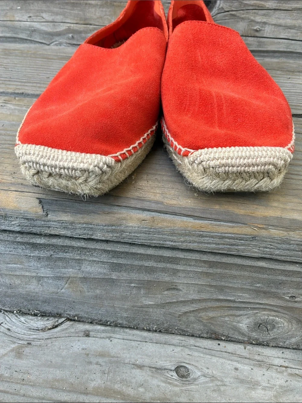 Mivano Italia Deep Orange Suede Slip On Espadrille Flat Size 8